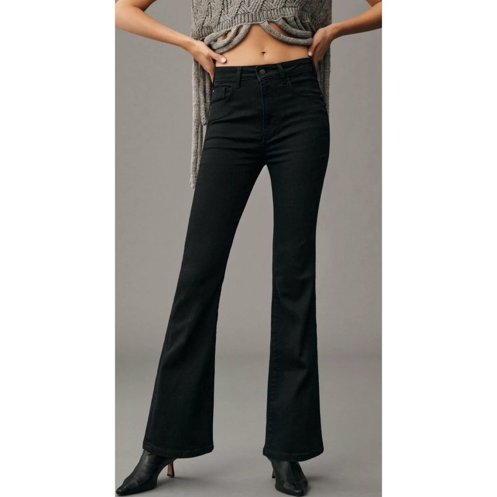 Pilcro Anthropologie Black The Icon Flare Jeans Size 25 Tall
